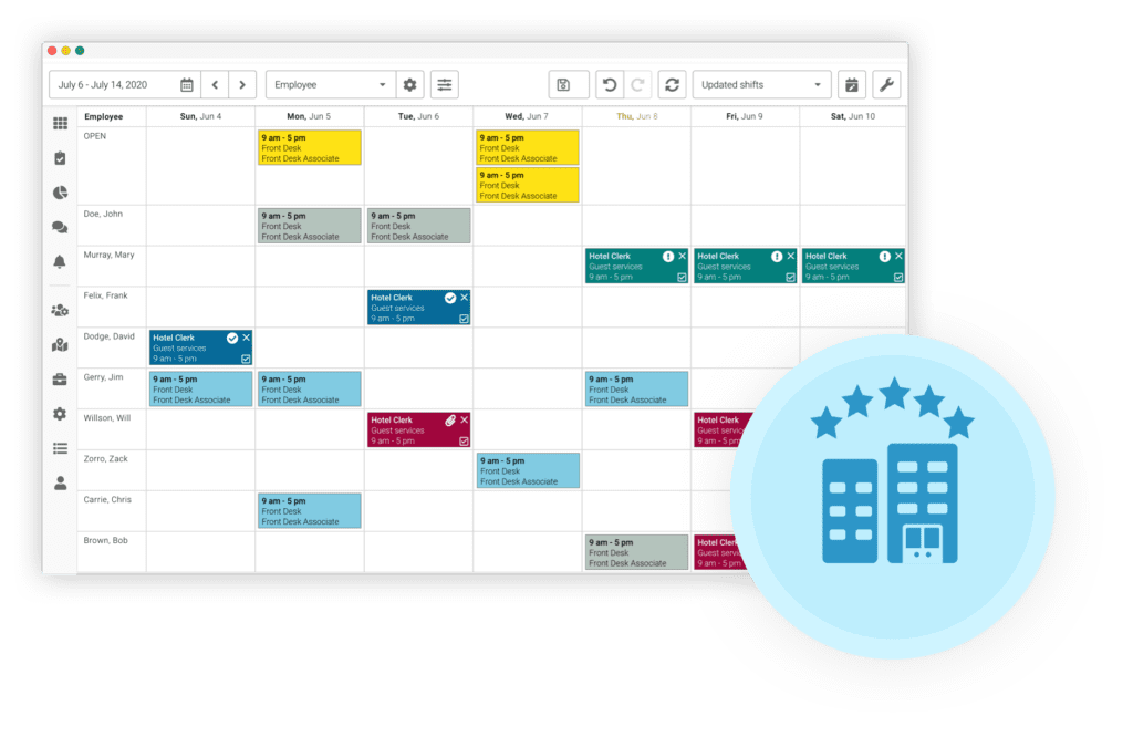 Celayix scheduling user interface for hospitality