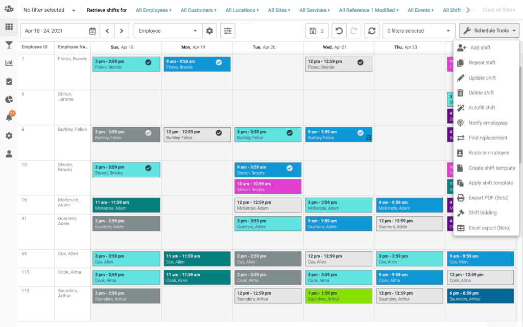 Scheduling Employees Template