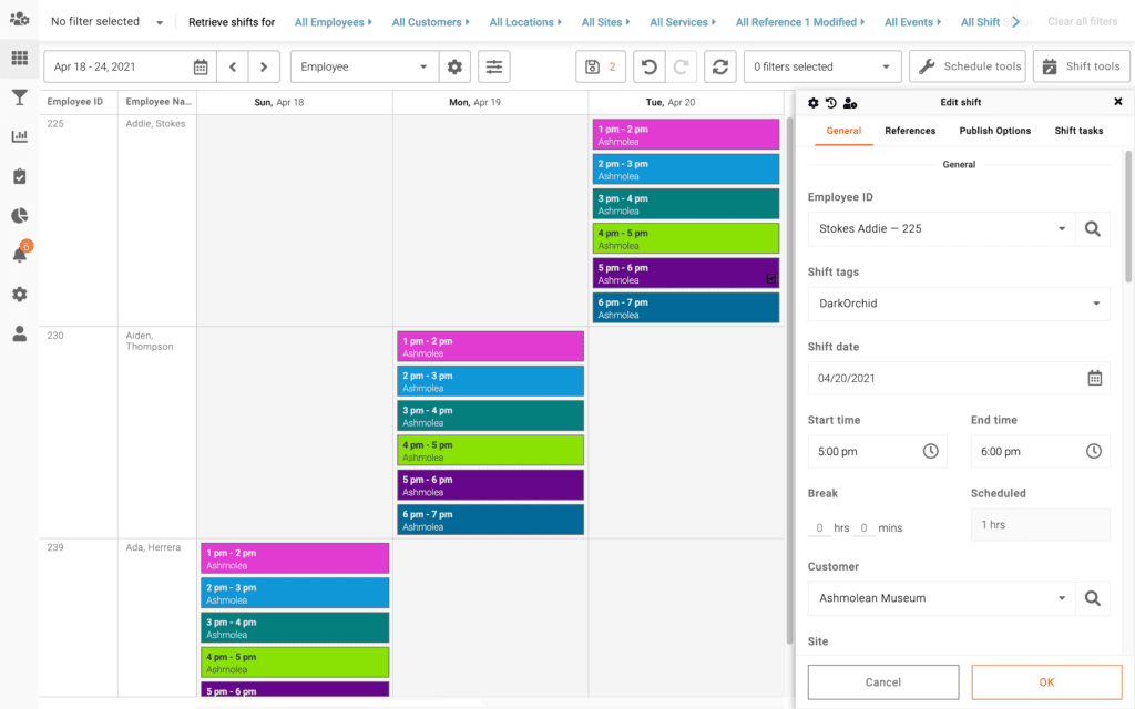 create a schedule template