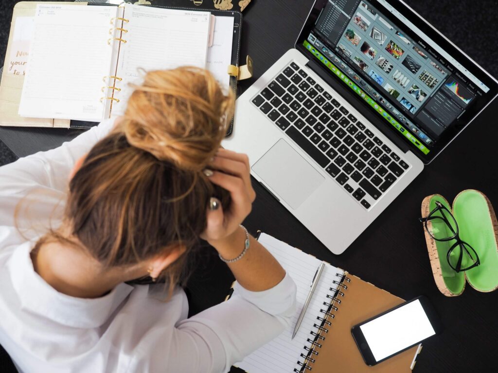 Female Employee feeling stressed out