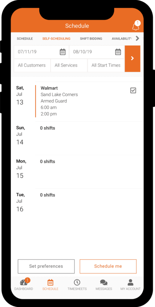 mobile app and self scheduling employee scheduling tools