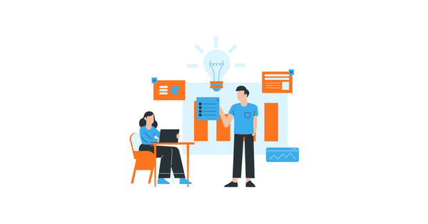 two employees sharing ideas