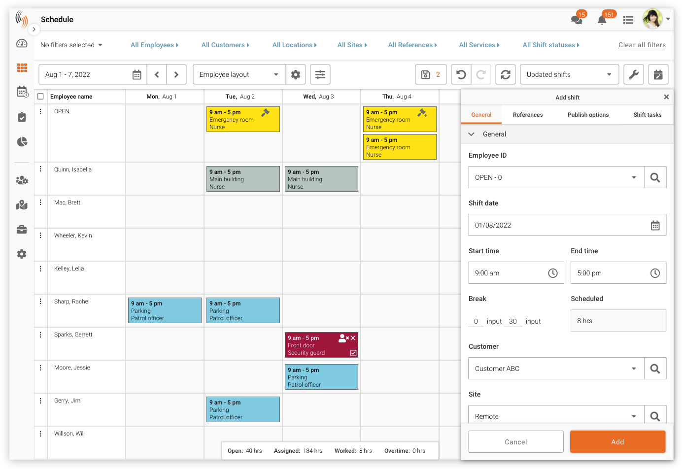 Employee Scheduling Software platform
