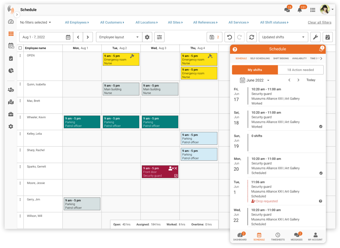 Time and Attendance, Staffing and Scheduling