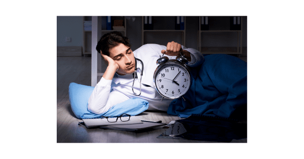 Doctor taking break between split shifts